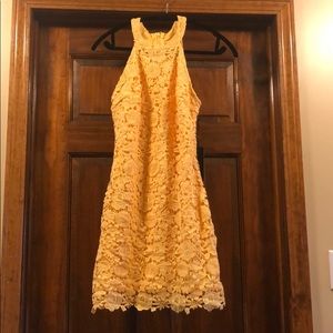 Lulu’s Poem Yellow Lace Dress